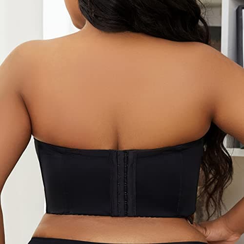 SEA BBOT Women's Longline Strapless Full Coverage Corset Bra Hide Back Fat