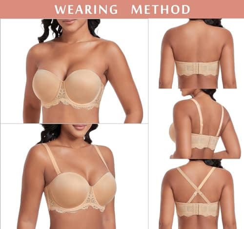 DotVol Plus Size Contour Underwire Bra with Lace Back