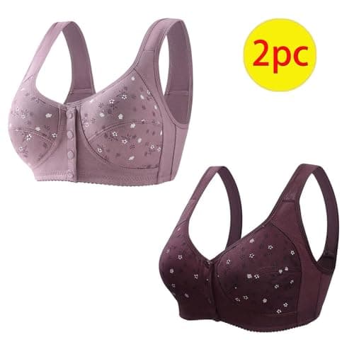 Daisy Button Down Wireless Sports Bra for Women