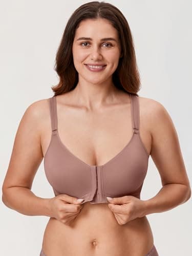 Delimira Women's Front Closure Full Coverage Posture Support Bra