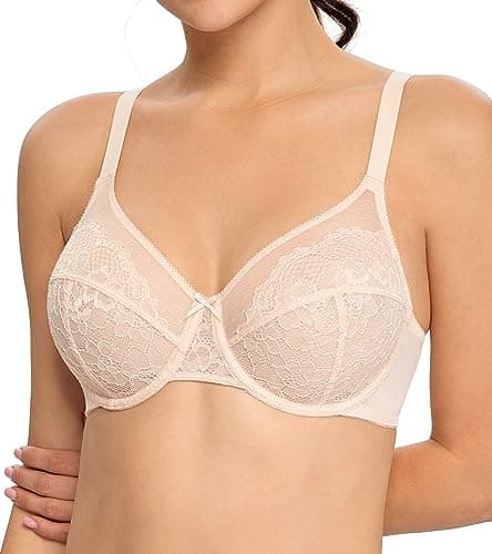 HACI Women's Minimizer Bra Plus Size Lace Everyday Mesh Bras