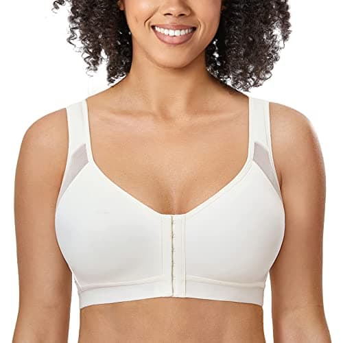 Front Closure Posture Wireless Back Support Bra for Women