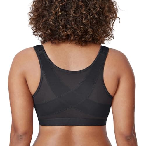 DELIMIRA Women's Wireless Posture Support Back Bra with Front Closure