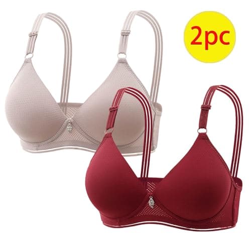 Wireless Push Up Bra for Plus Size Women Solid Color Breathable Bralette