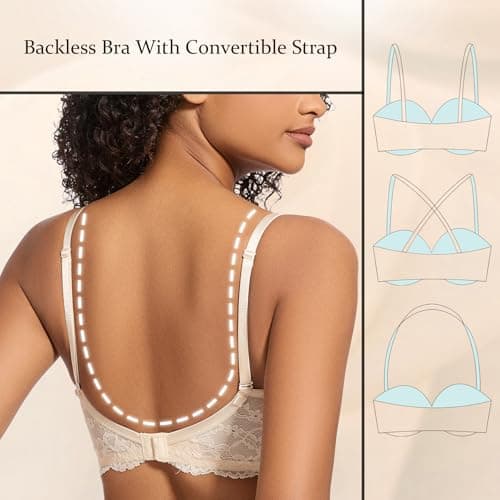 Arm Ma Low Cut Padded Push Up Plunge Bralette Underwire