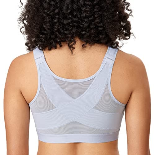 DELIMIRA Women's Full Coverage Wire-Free Posture Supporting Back Closure Bra
