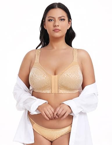 Wingslove Women's Front Closure Minimizer Bra Plus Size