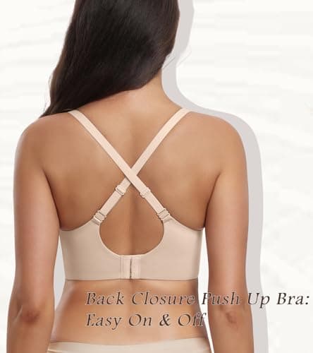 HACI Women's Push Up Plunge V Neck Longline Bralette