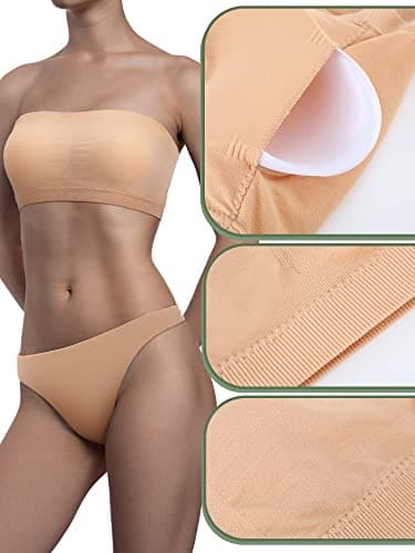Bencailor Padded Seamless Tube Top Bralette for Women