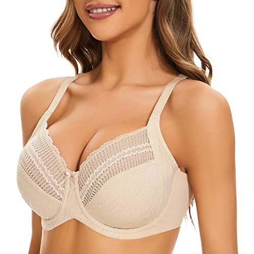 Sheroine Women's Plus Size Non-Padded Full Coverage Underwire Bra (Nude, 38C)