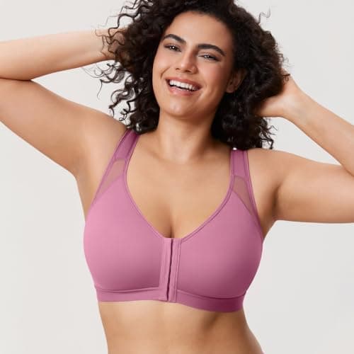 DELIMIRA Women's Full Coverage Wire-Free Posture Supporting Back Closure Bra