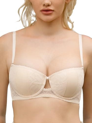 Zossav Balconette Push-Up Bra with Underwire and Convertible Cups