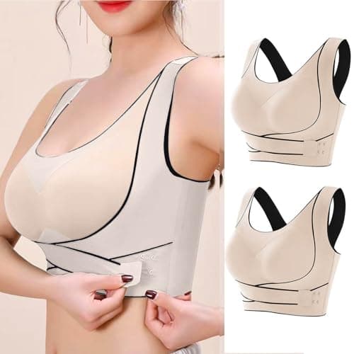 Ruziyoog Women's 2-Pack Wireless Posture Corrector Bras