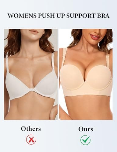 Upushall Balconette Push-Up Bra with Back Smoothing