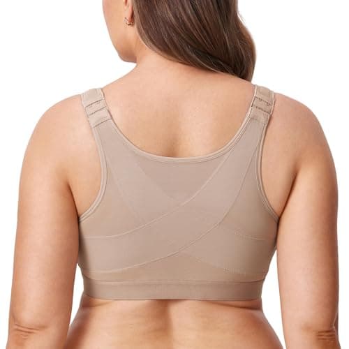 Front Closure Posture Wireless Back Support Bra for Women