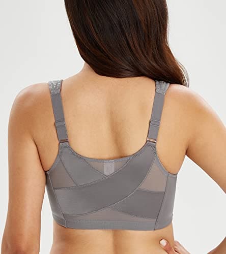 Lemorosy Women's Plus Size Full Coverage Posture Back Minimizer Bra