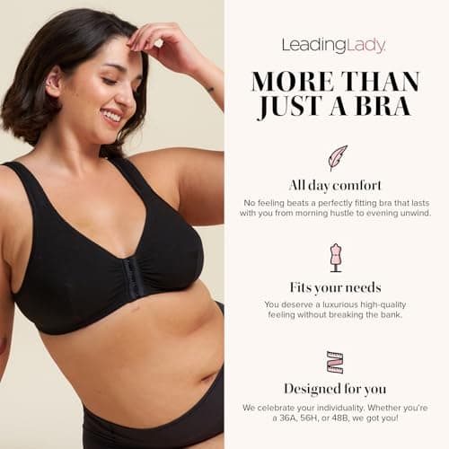 LEADING LADY Women's Cotton Front-Closure Leisure Bra