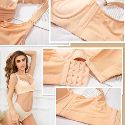 SOLODORO Plus Size Push Up Bra with Back Fat Coverage