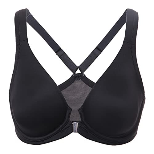 Delimira Women's Front Closure Plunge Racerback Bra B-H Cups