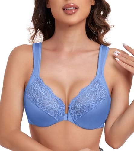 HACI Women's Plus Size Front Closure Underwire T-Shirt Bra