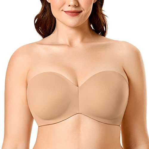 Delimira Women's Strapless Silicone-Free Minimizer Plus Size Bra