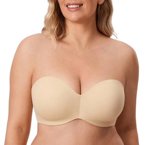 Delimira Women's Strapless Silicone-Free Minimizer Plus Size Bra