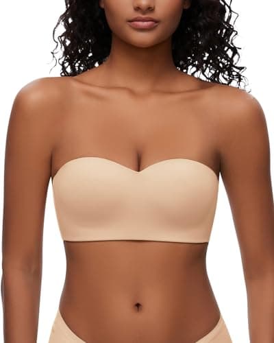 WOWENY Wireless Silicone Bandeau Bra for Women