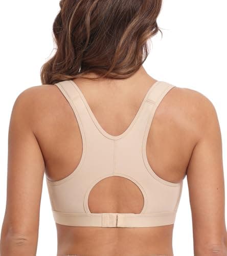 HACI Non-Padded Wire-Free Racerback Mastectomy Bra with Front Closure