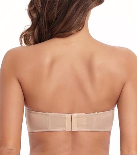 Strapless Bra with Padding and Convertible Straps for Women