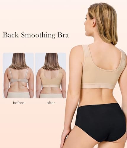 CYDREAM Wireless Zip Front Bra for Women - Comfortable Post-Surgery Compression