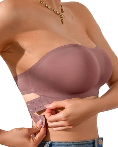 DEANGELMON Non-Slip Silicone Padded Strapless Bra for Women