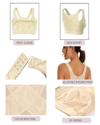 Lemolly Wireless Front Closure Posture Corrector Bra