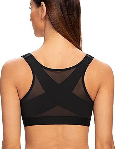 MELENECA Women's Plus Size Post Surgery Wirefree Back Support Bra