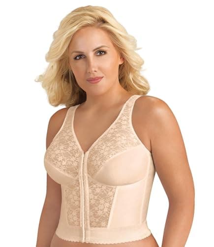 Slimming Wireless Back Support Longline Bra with Lace & Front Closure Form 5107565