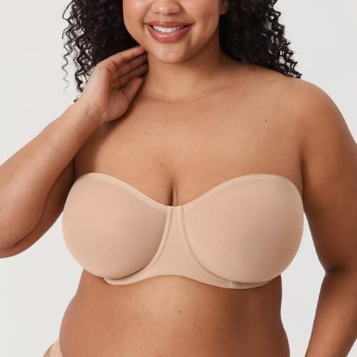 DELIMIRA Women's Comfortable Sheer Mesh Plus Size Unlined Bra