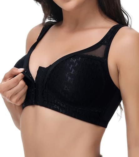Oscrenia Plus Size Back Support Bra with Front Closure
