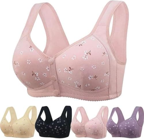 ONLYSTORY Senior Women's Daisy Bras for Comfort Wireless Snap Closure