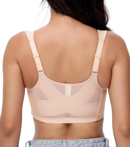 Oscrenia Plus Size Back Support Bra with Front Closure