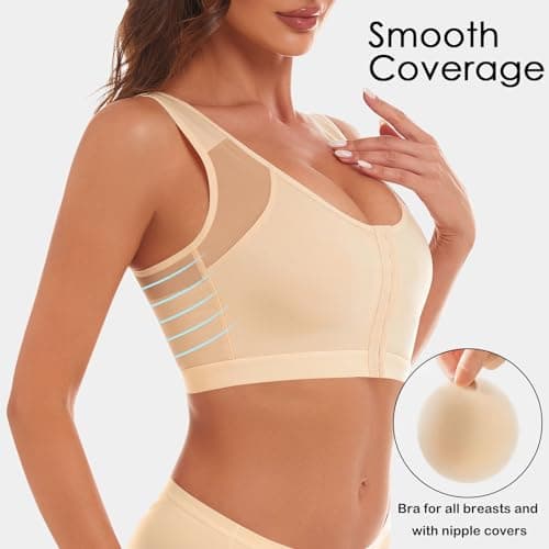 IROCUE Wireless Posture Correcting Bra, Full Coverage Support