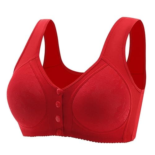 Front Snap Cotton Bras for Women - Full Support, Comfortable, No Underwire