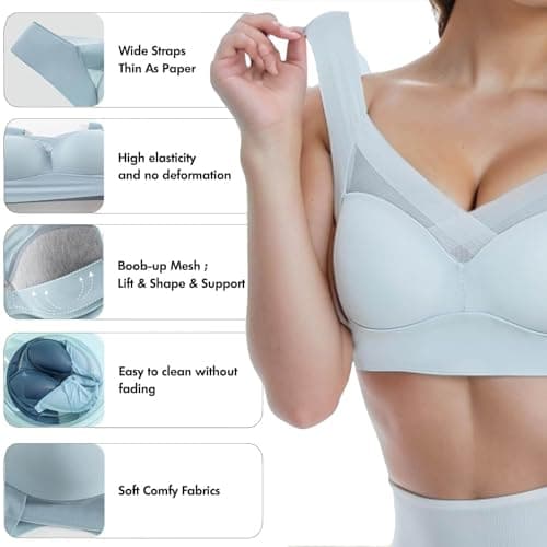 Zen Chic Seamless Wireless Posture Correcting Push Up Bra for Seniors