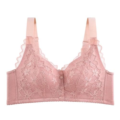 Floral Lace Bralette for Women - Wireless, Comfortable, Front Closure Sleep Bra