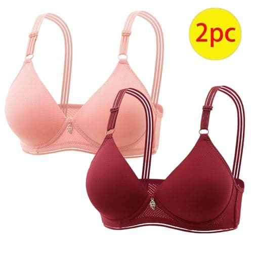 Wireless Push Up Bra for Plus Size Women Solid Color Breathable Bralette