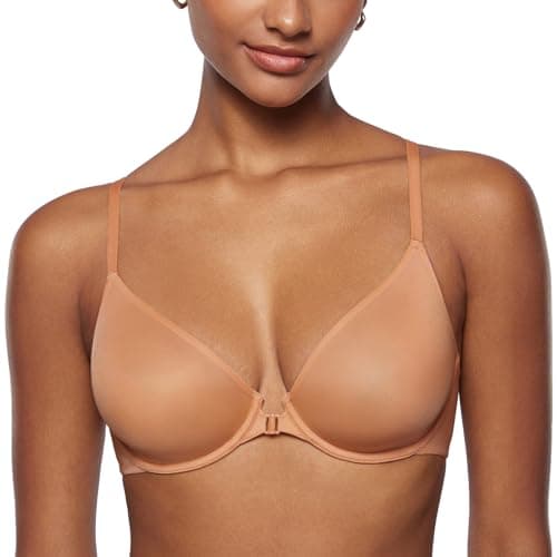 Comfortable Front Closure Bras for Women - Sheer Demi Plunge with Underwire Support