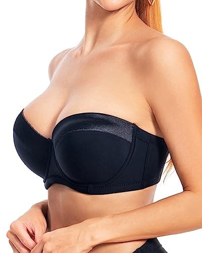 Dvpol Women's Clear Strap-pushup Bra for Big Bust, Never Moves on Party Cup B/C/D/DD/DDD/G