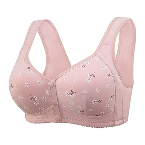 LBECLEY Daisy Bras for Older Women Full Coverage Cotton Comfort