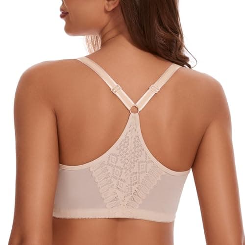 Sheroine Women's Plus Size Front Closure Underwire Lace Bra