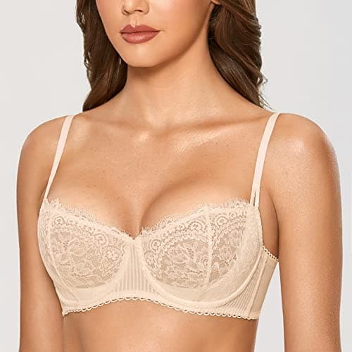 Sexy Lace Plus Size Balconette Bra for Women