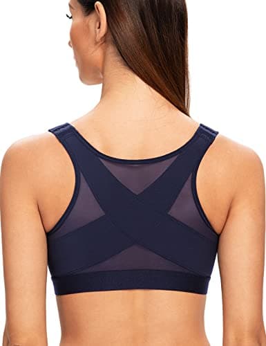 MELENECA Women's Plus Size Post Surgery Wirefree Back Support Bra