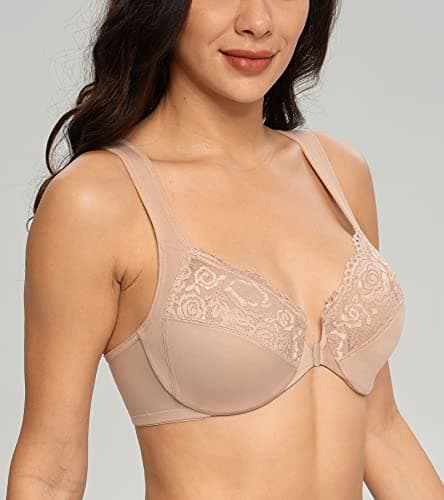 Lemorosy Women's Full Figure Plus Size Underwire Everyday Bra